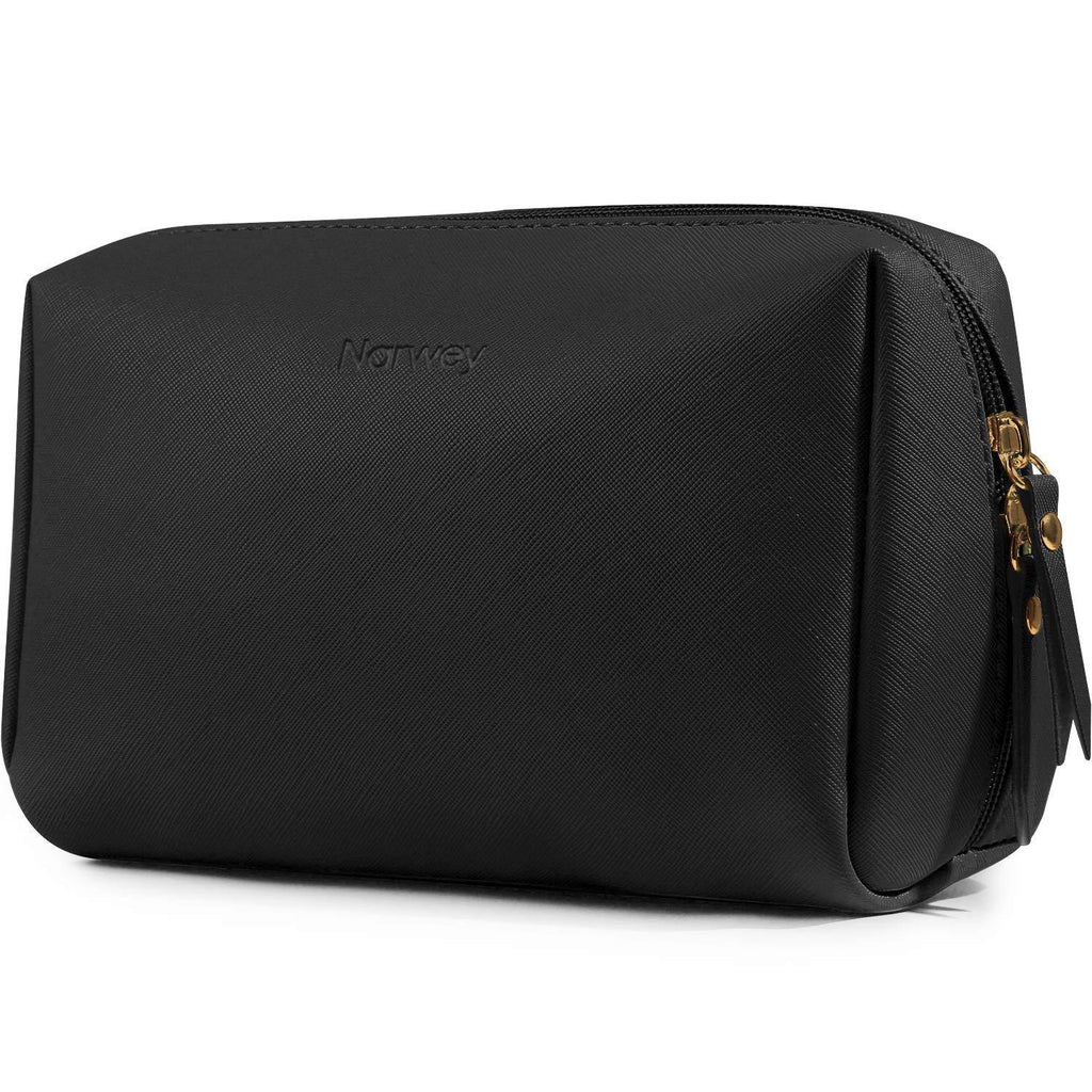 [Australia] - Large Vegan Leather Makeup Bag for Purse Travel Makeup Pouch Mini Cosmetic Bag for Women Girls Black Large 