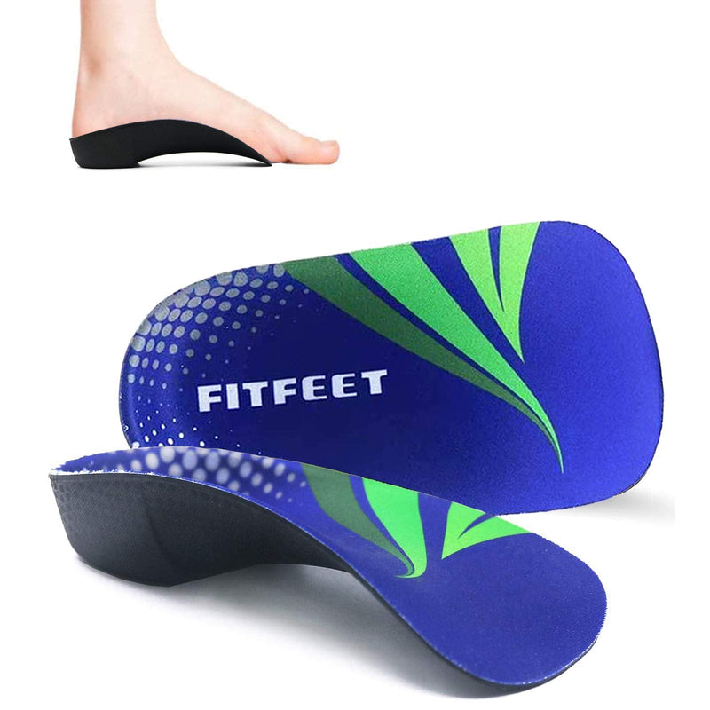 [Australia] - RooRuns FitFeet Orthotic Inserts 3/4 Length, High Arch Support Foot Insoles for Over-Pronation, Plantar Fasciitis, Flat Feet - Shoe Inserts for Walking, Running Men and Women S | Men's 5-6, Women's 6-7 