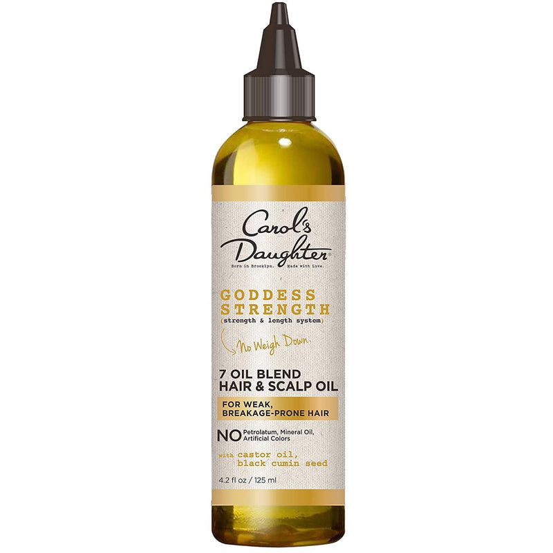 [Australia] - Carol’s Daughter Goddess Strength 7 Oil Blend Hair & Scalp Oil, Hair Product and Treatment Made with Castor Oil, Olive Oil, Vitamin E, Jojoba Oil- For Wavy, Curly, Coily, Natural Hair, 4.2 fl oz Hair Oil 