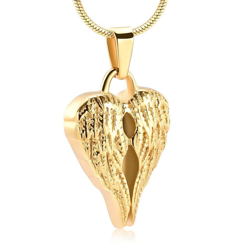 [Australia] - Angel Wing Ashes Pendant Cremation Jewelry Urn Necklace Keepsakes Memorial Lockets for Ashes Gold 