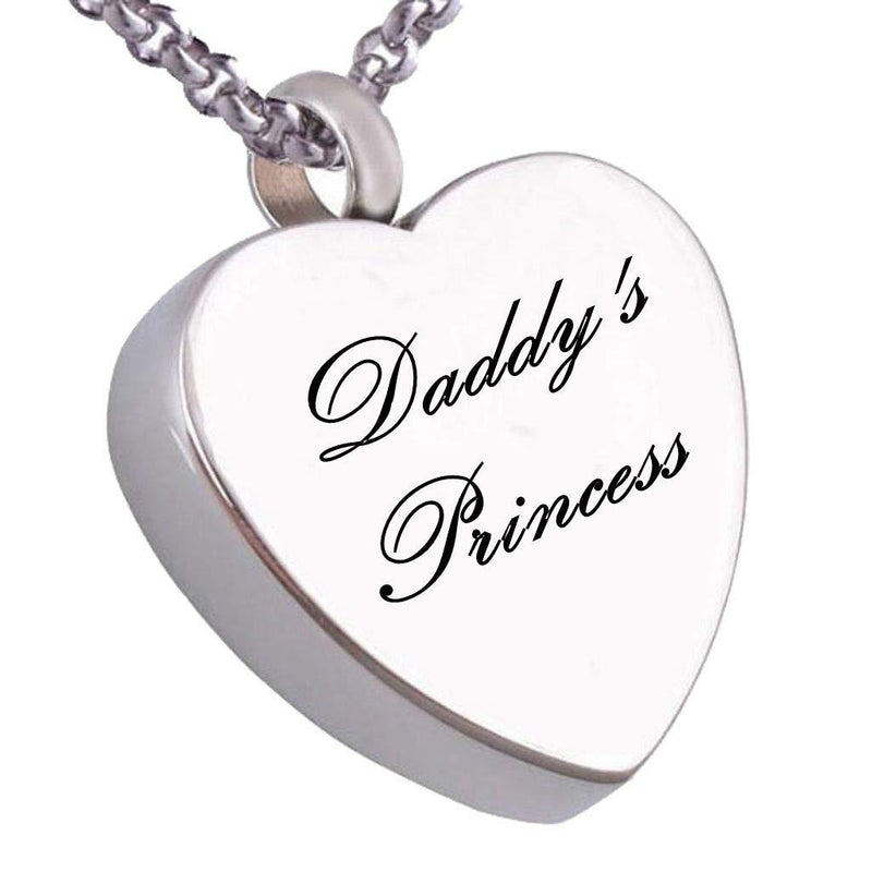 [Australia] - Sojewe Urn Necklace for Ashes Love Heart Pendant Letter Daddy's Princess Cremation Holder Memory Keepsake 