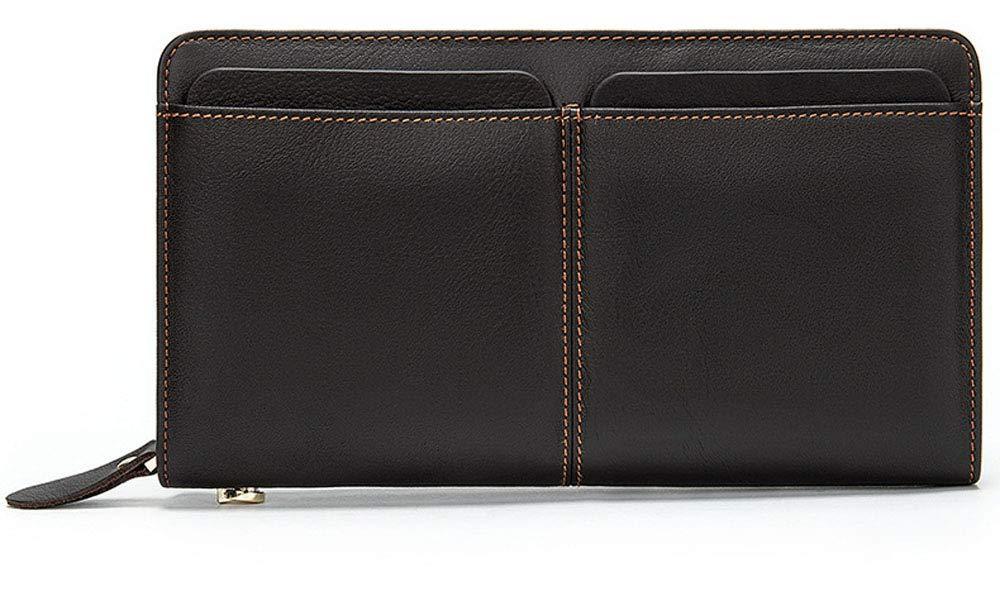[Australia] - Men's Leather Zipper Wallet ，Mens Genuine Leather Clutch Bag Handbag Organizer Checkbook Wallet ，Multi Card Holder Purse（ cofffee color） 