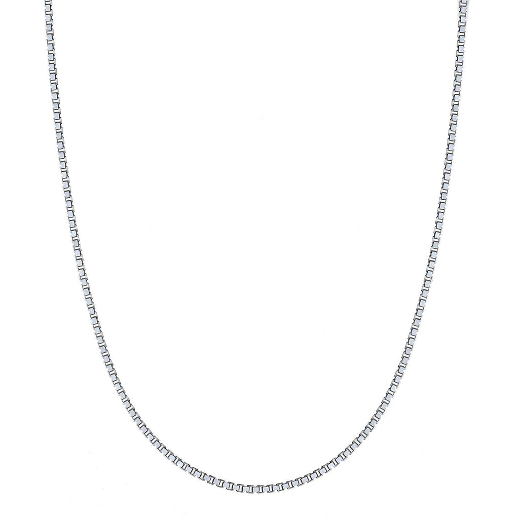 [Australia] - Sterling Silver 1.8mm Classic Italian Box Chain Necklace, 16" - 30" 22.0 Inches 