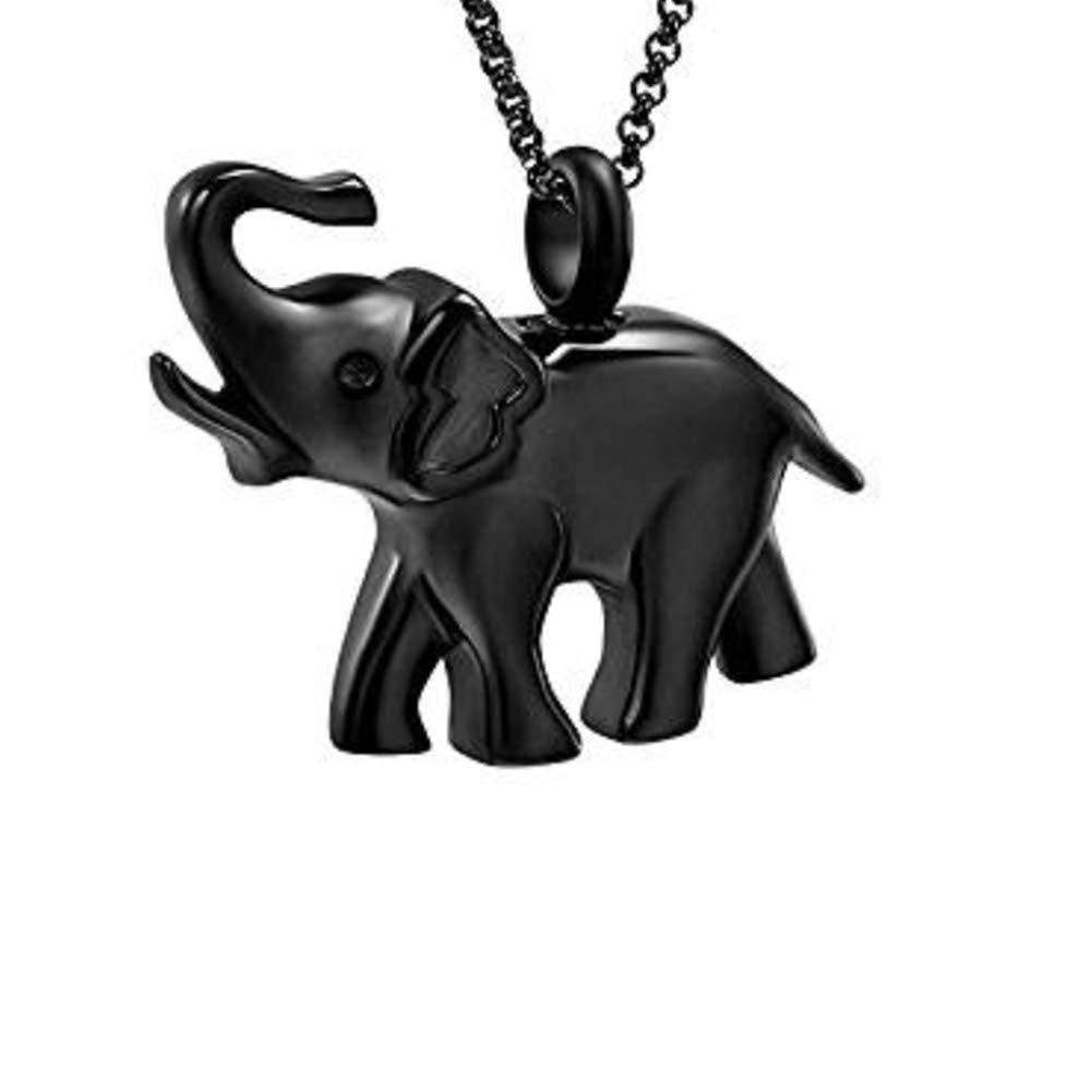 [Australia] - MEMORIALU Elephant Shape Stainless Steel Urn Necklaces for Ashes Cremation Jewelry Keepsake Memorial Pendant 