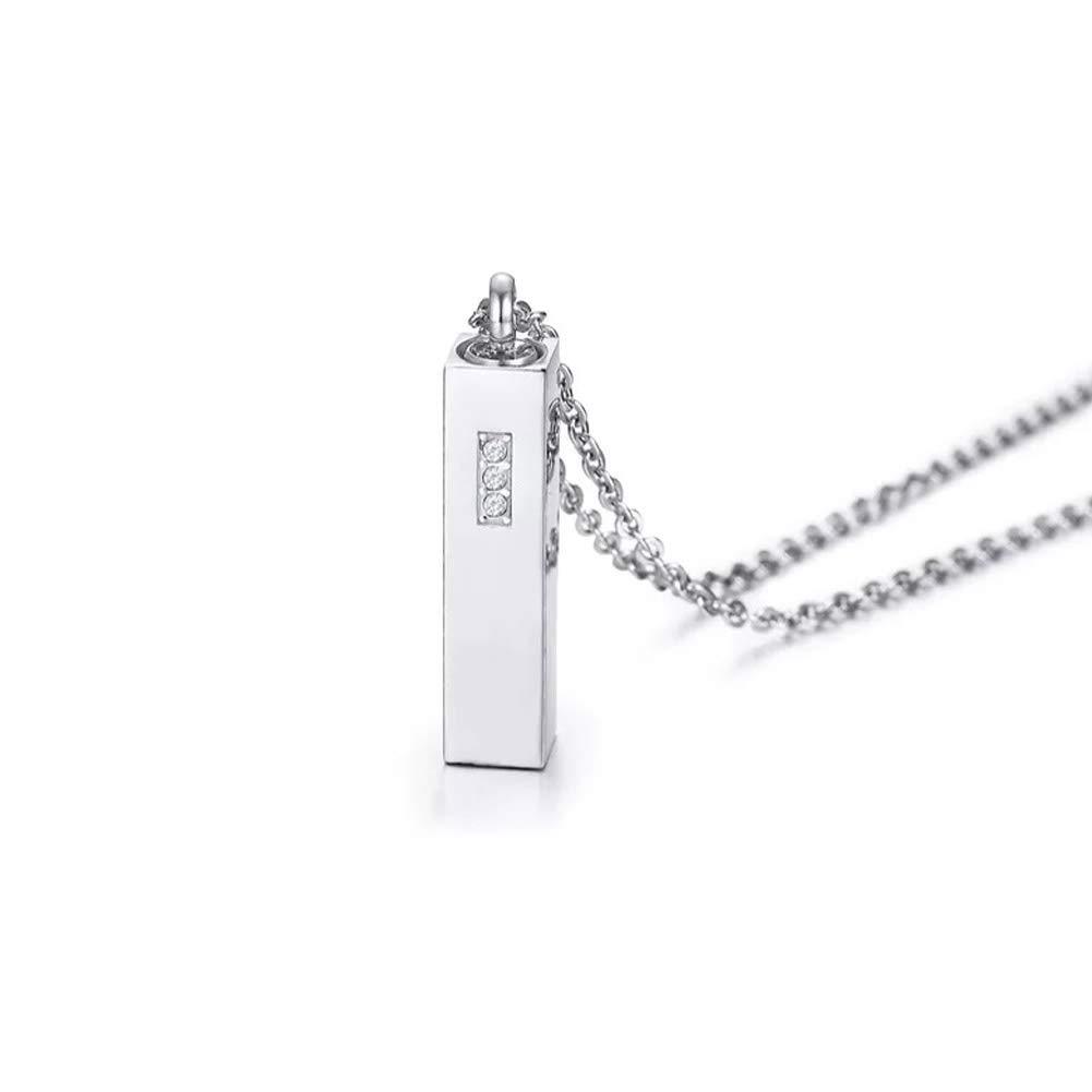 [Australia] - MEMORIALU Bar Strip Rectangle Stainless Steel Urn Necklaces for Ashes Cremation Jewelry Keepsake Memorial Pendant 