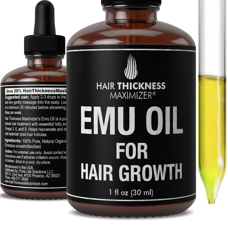 [Australia] - EMU Oil For Hair Growth by Hair Thickness Maximizer. Best Organic, Natural Oils Treatment with Omega 3,6,9. Stop Hair Loss Now. Hair Thickening Serum to Replenish Hair Follicles for Men and Women 1oz 1 Fl Oz (Pack of 1) 
