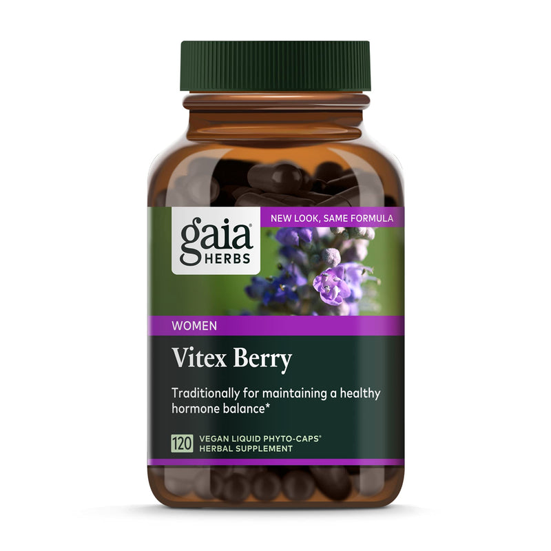 [Australia] - Gaia Herbs Vitex Berry (Chaste Tree) - Supports Hormone Balance & Fertility for Women - Helps Maintain Healthy Progesterone Levels to Support Menstrual Cycle Health - 120 Vegan Caps (60-Day Supply) 120 Count (Pack of 1) Standard Packaging 