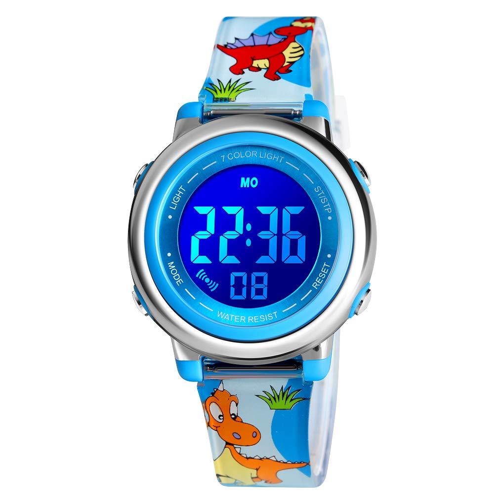 Boys Digital Watches, Kids Sports Waterproof Watch With Alarm/timer/el  Light,blue Childrens Outdoor Digital Watch For Teenagers Boys -z