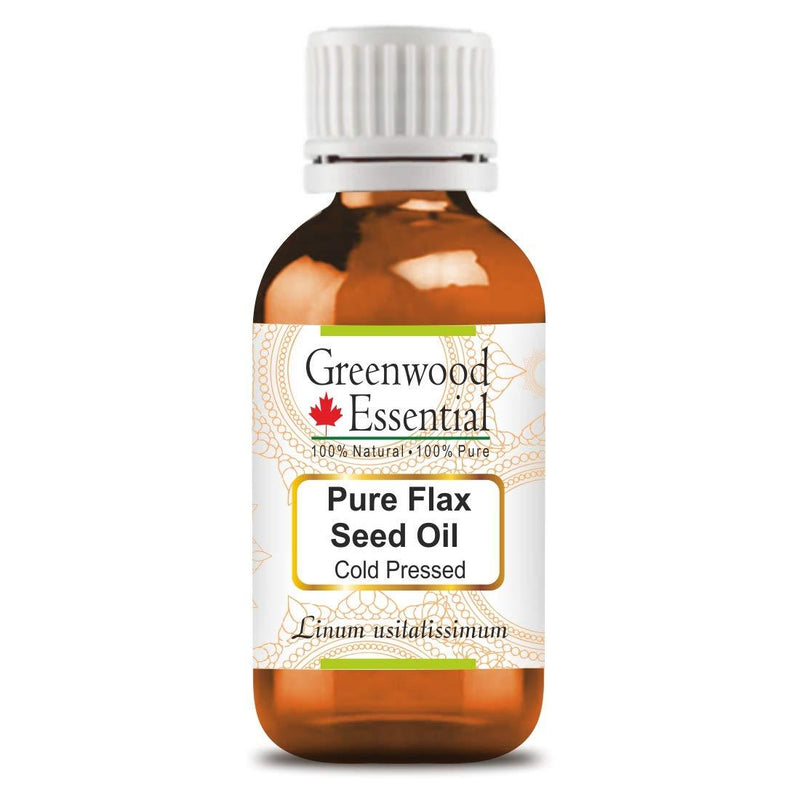 [Australia] - Greenwood Essential Pure Flax Seed Oil (Linum usitatissimum) 100% Natural Therapeutic Grade Cold Pressed for Personal Care 50ml (1.69 oz) 50ml (1.69 Ounce) with Plastic Euro Dropper 