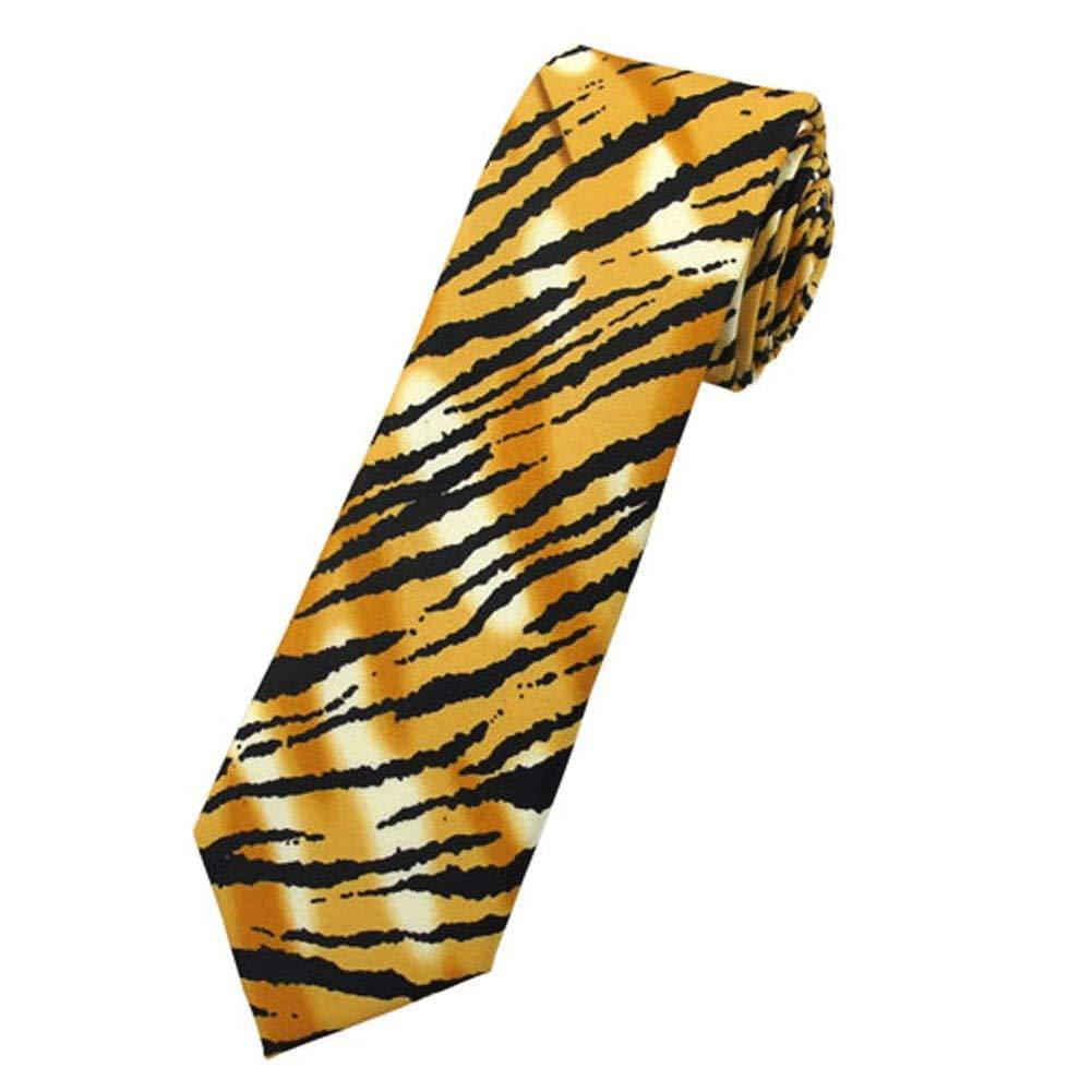 [Australia] - Jacob Alexander Men's Tiger Animal Print Regular Length Neck Tie 