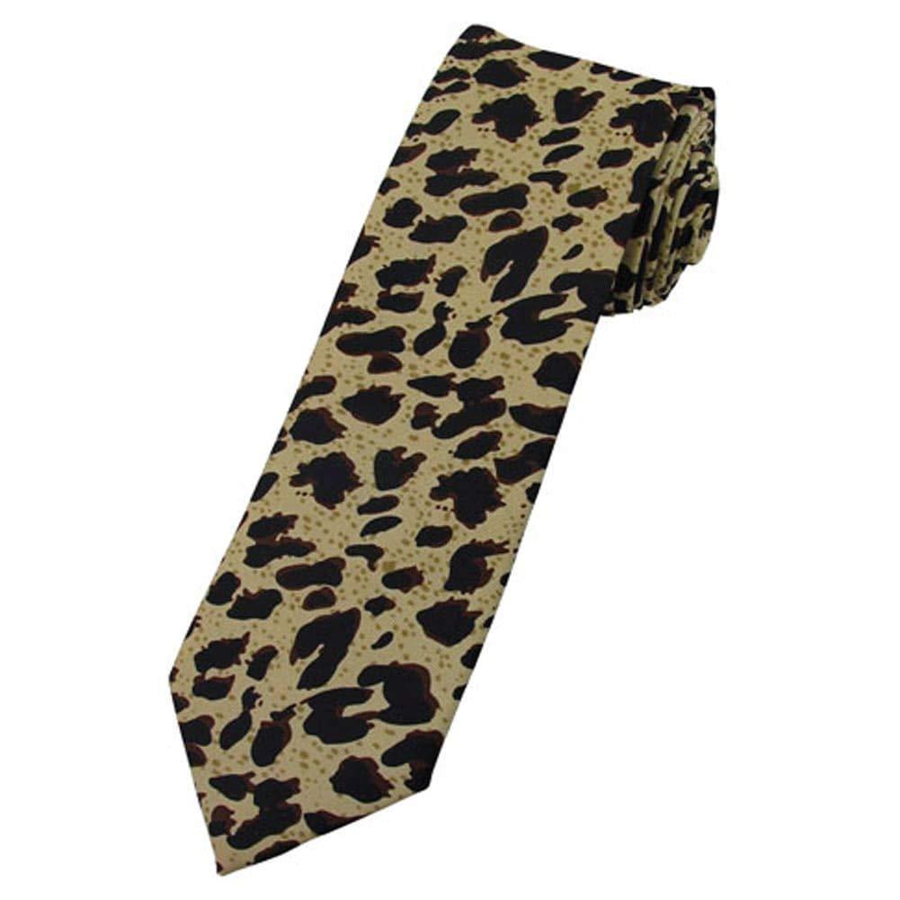 [Australia] - Jacob Alexander Men's Leopard Animal Print Regular Length Neck Tie 