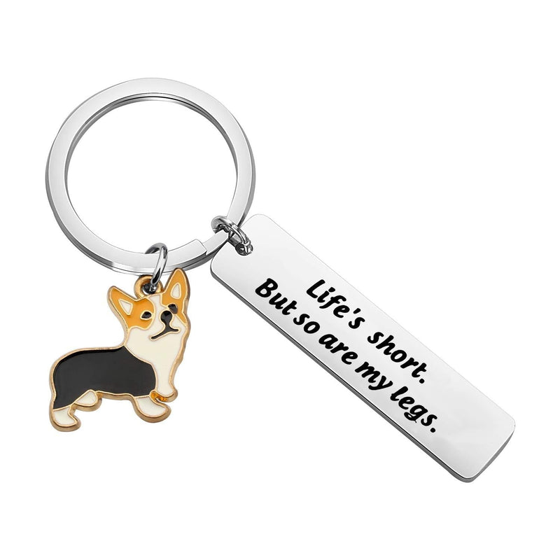 [Australia] - ENSIANTH Funny Corgi Keychain Life’s Short But So are My Legs Keychain Dogs Lover Gifts Inspirational Gift Corgi Keychain 2 