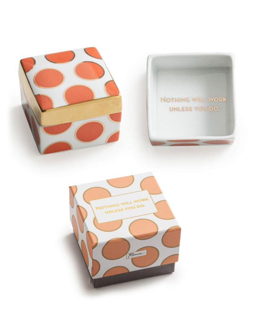 [Australia] - Rosanna Nothing Will Work Unless You Do Porcelain Trinket Dish in Gift Packaging 3" x 2" 