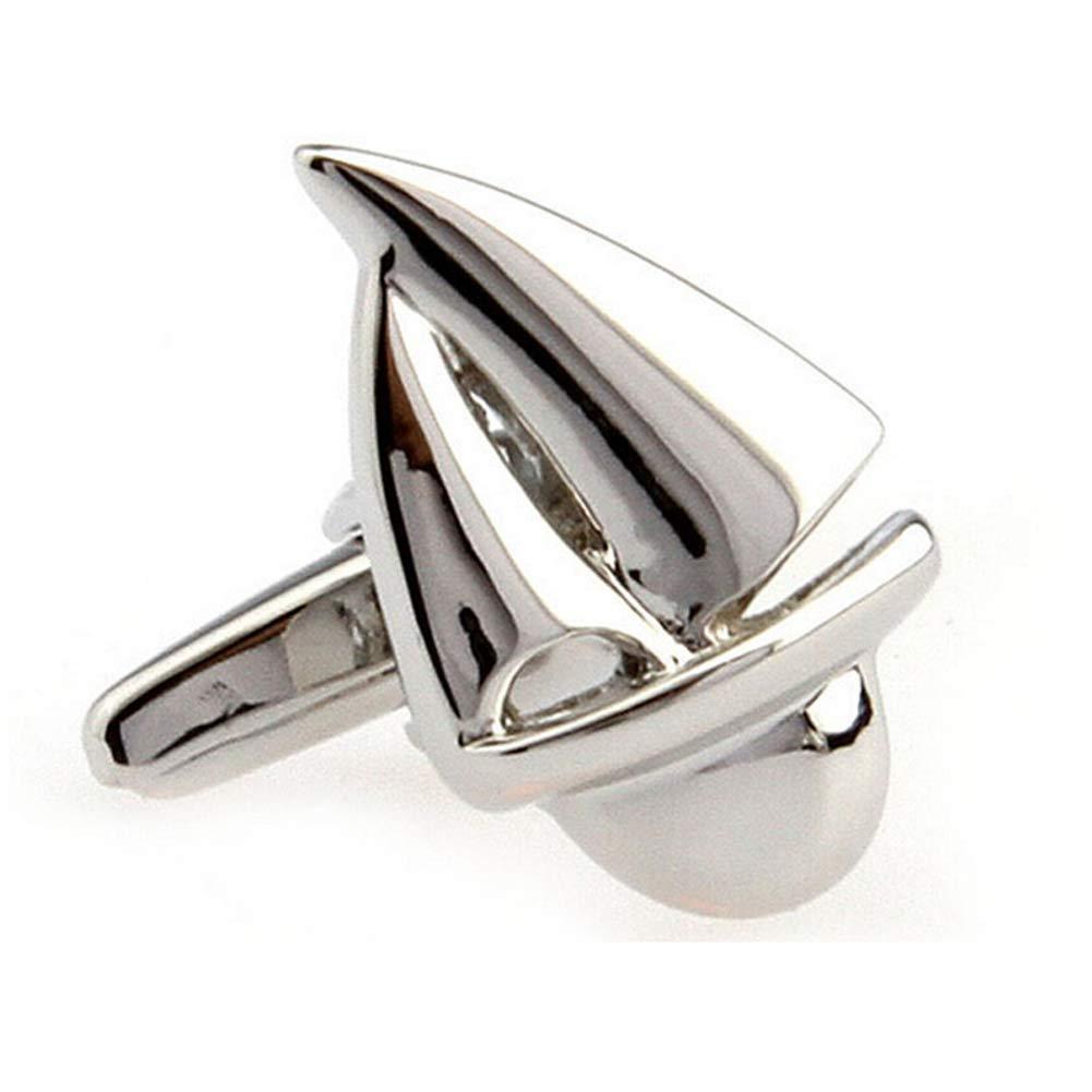 [Australia] - Nautical Sailing Sailboat Silver Cufflinks 