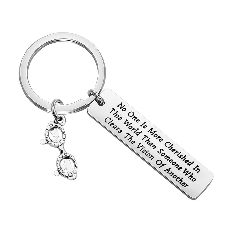 [Australia] - FEELMEM Optometrist Gift Eye Doctor Gift Optician Gift Eye Glasses Keychain No One More Cherished in This World Than Someone Who Clears The Vision of Another Eye Doctor Jewelry silver 