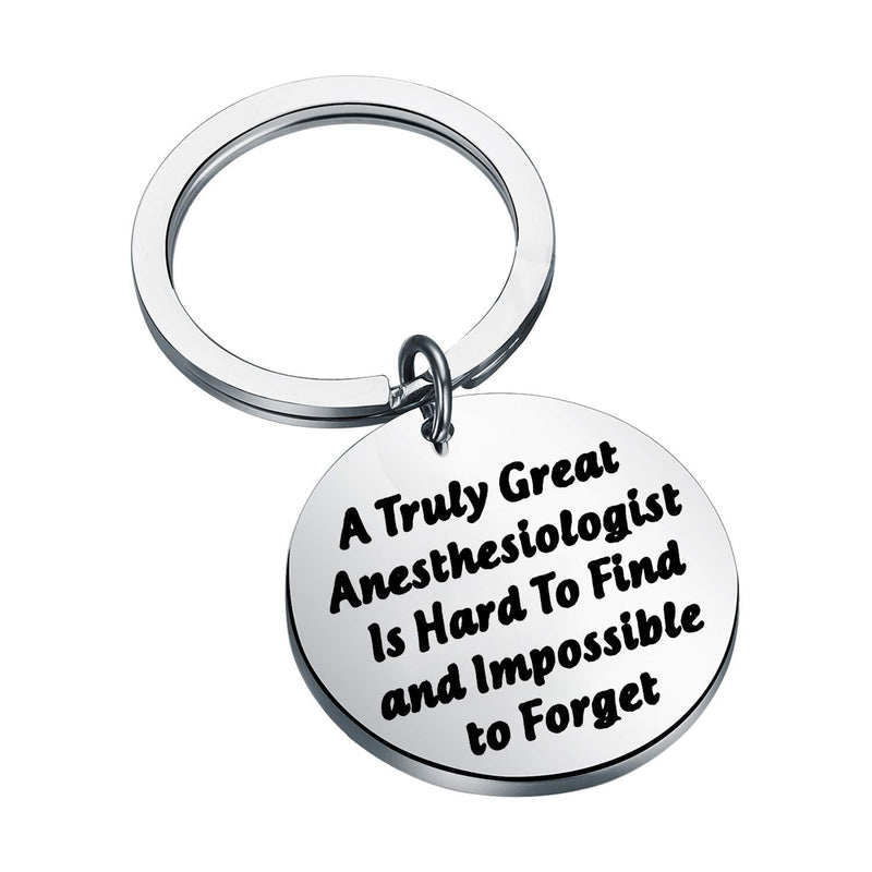 [Australia] - FEELMEM Anesthesiologist Gifts Anesthesiologist Technician Gift CRNAS Gift A Truly Great Anesthesiologist is Hard to Find Keychain Gift for Anesthetist Doctor Nurse Anesthetist silver 