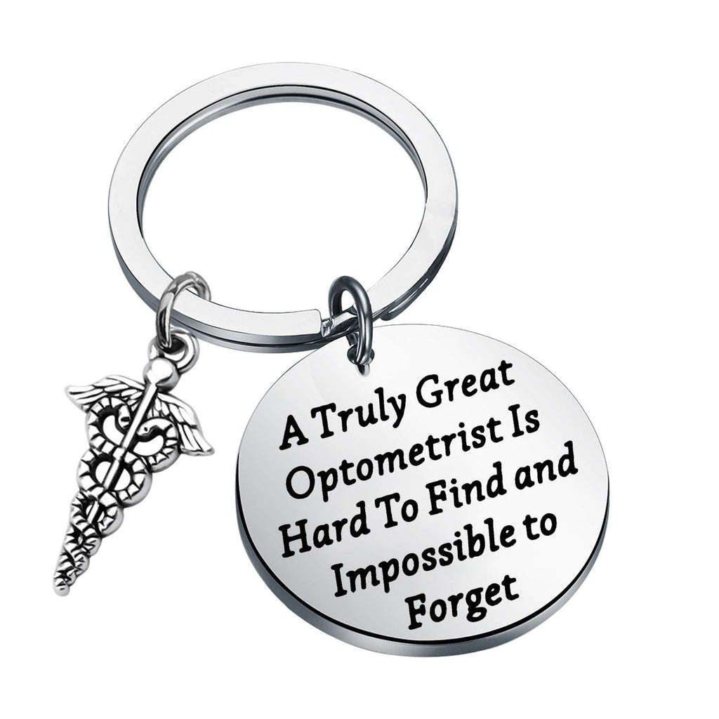 [Australia] - FEELMEM Optometrist Gift Optician Gift A Truly Great Optometrist is Hard to Find and Impossible to Forget Keychain Optometry Jewelry Gift for Optometrist Eye Doctor silver 