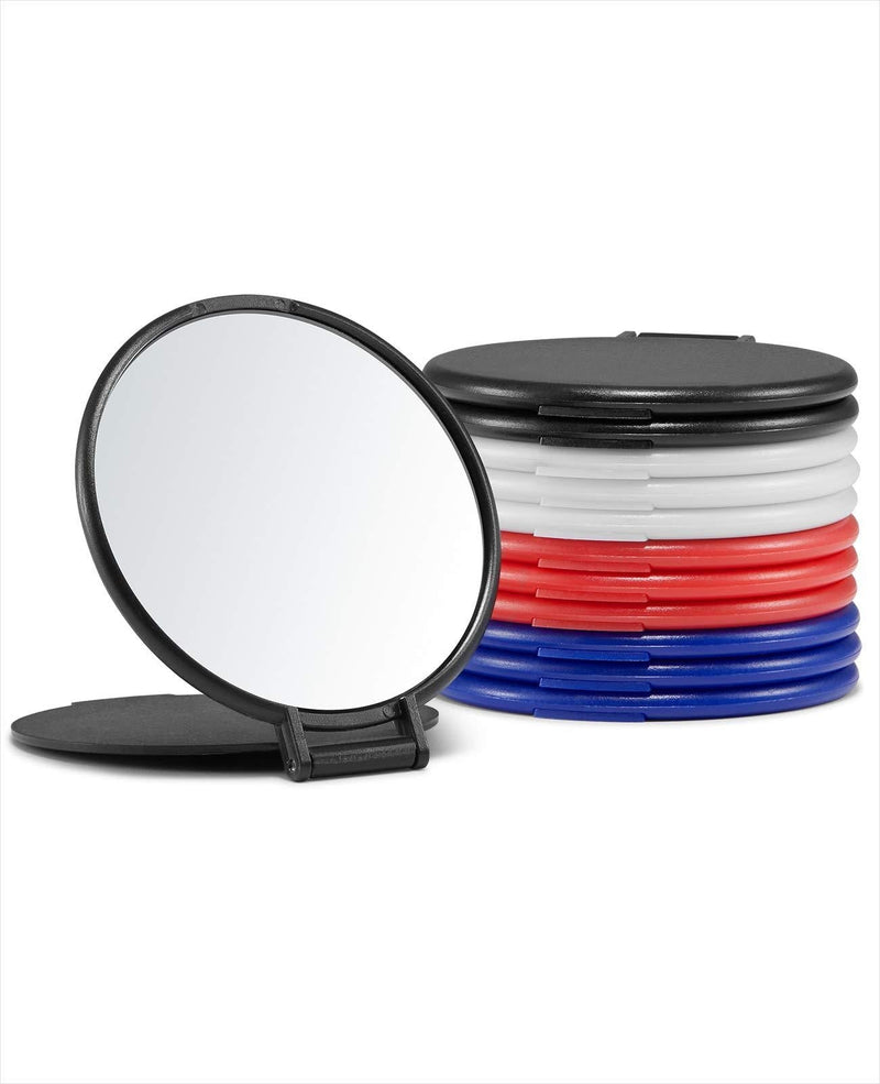 [Australia] - Compact Mirror Bulk, Round Makeup Mirror for Purse, Set of 12 (4-Color) 12 pcs 