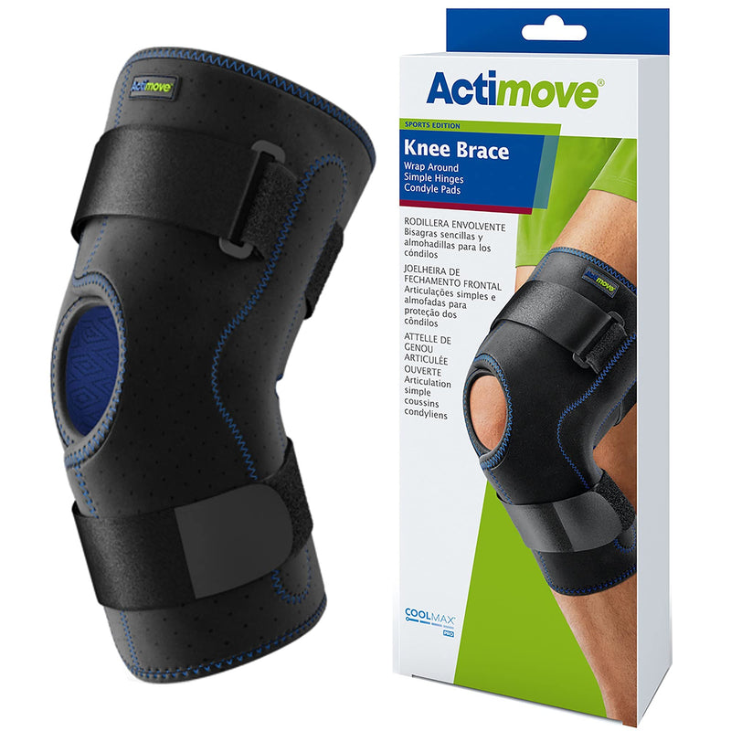 [Australia] - Actimove Knee Brace Wrap Around, Simple Hinges, Condyle Pads Medium Black 