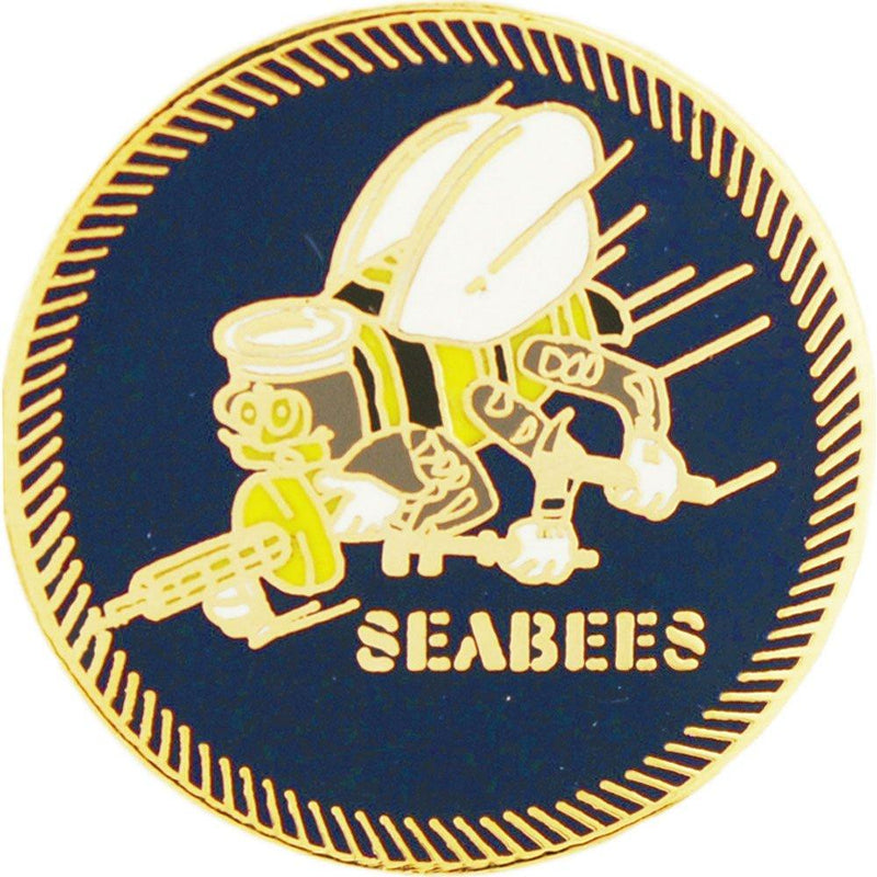 [Australia] - United States Navy USN Seabees Black 1" Lapel Pin 