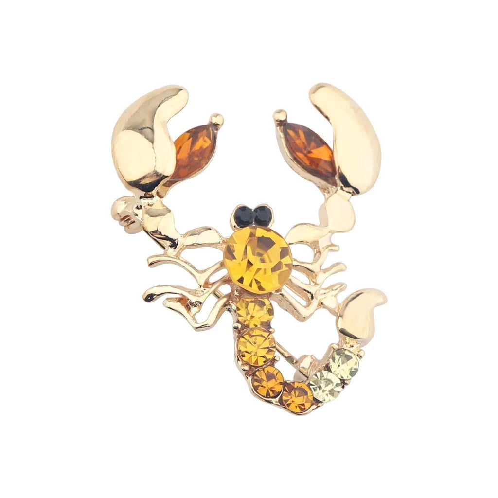 [Australia] - bobauna Rhinestone Scorpion Constellation Animal Shape Brooch Pin Garment Jewelry Bridal Wedding Gift for Women Men scorpion brooch 