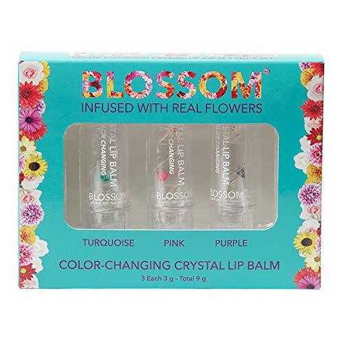 [Australia] - 3 Piece Gift Set - Color-Changing Crystal Lip Balm (Turquoise, Pink, Purple) 