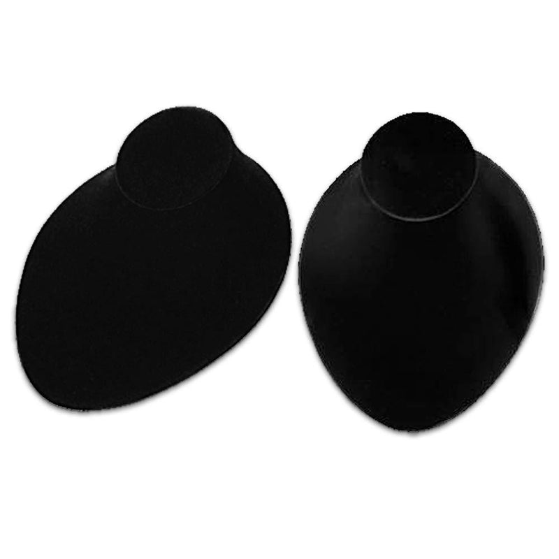[Australia] - Mooca Black Velvet Lay Down Necklace Bust Display Jewelry Display Necklace Chain Jewelry Bust Display Holder Stand, 2 Pcs, Black Velvet 