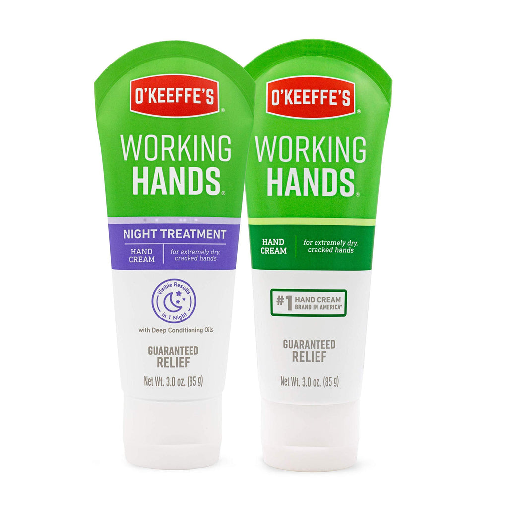 [Australia] - O'Keeffe's Working Hands Hand Cream, 3 Oz Tube and Night Treatment Hand Cream, White, 103002 