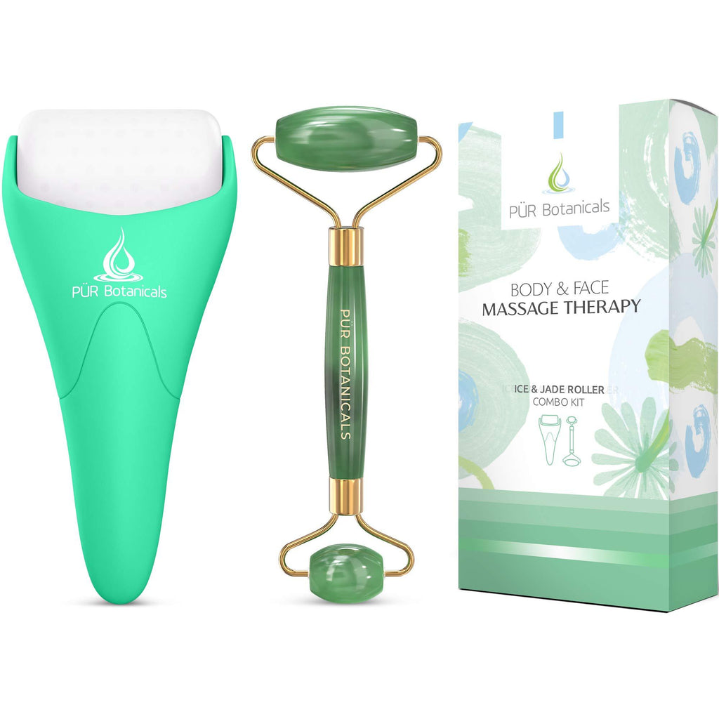 [Australia] - Jade Roller and Ice Roller 2 In 1 Set - Premium Face Roller and Jade Roller for Puffy Eyes & Pain Relief - Eye Rollers Set for Puffiness & Migraines - Depuffing Cold Facial Massager 2-Pack for Women 
