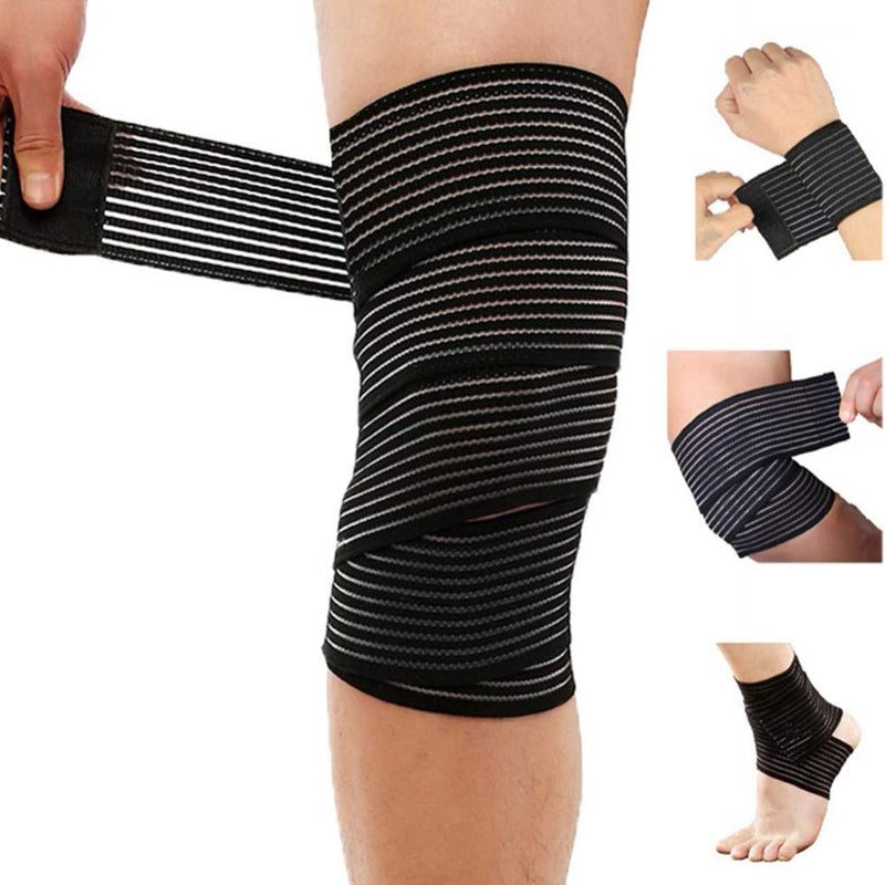 [Australia] - Extra Long Elastic Compression Knee Brace Wrap for patellar tendon support strap for Plantar Fasciitis, Stabilising Ligaments, Joint Pain, Swelling Sprains, Squat, Basketball, Running, Tennis 