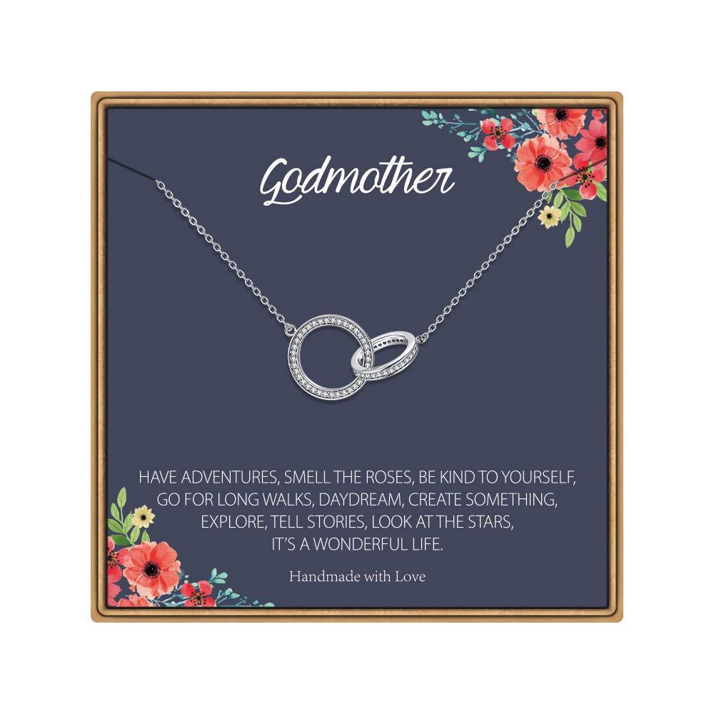 [Australia] - Necklaces for Women Girls, Butterfly Necklace Thank You Gifts 2 Circles Necklace Gifts for Grandma Aunt Niece Stepmother Sister Mother Daughter Necklace Generation Jewelry Teacher Gifts for Women Godmother 