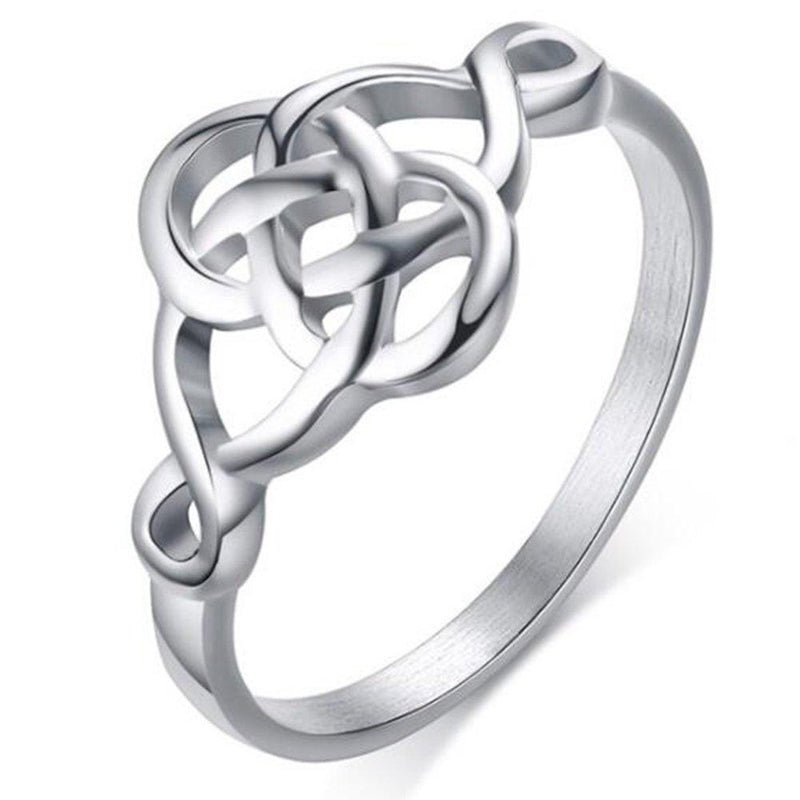 [Australia] - Stainless Steel Plain Classical Celtic Love Knot Wedding Promise Anniversary Ring Silver 3 