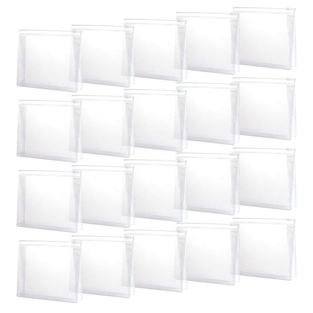 [Australia] - sansheng 20 PCS Mini Small PVC Transparent Plastic Cosmetic Organizer Bag Pouch With Zipper Closure for Vacation Travel, Bathroom and Organizing Waterproof Makeup Bag 