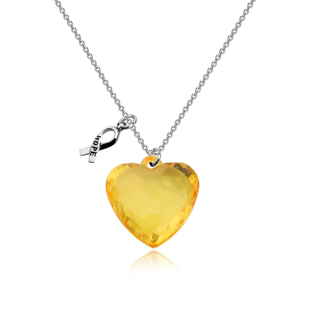 [Australia] - CENWA Cancer Awareness Jewelry Yellow Awareness Necklace with Hope Ribbon Charm Cancer Awareness Jewelry Gift for Endometriosis/Bladder Cancer/Suicide Prevention/Bone Cancer Yellow Awareness N 