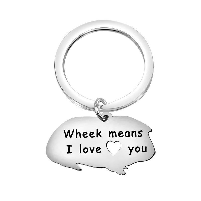 [Australia] - bobauna Guinea Pig Lover Gift Wheek Means I Love You Keychain Guinea Pig Jewelry Animal Lover Gift 