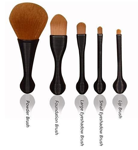 [Australia] - BYAMD 5 pieces Makeup Brushes Premium Quality Synthetic Foundation Flawless Powder Cosmetics Portable Brushes Kits(Black) 