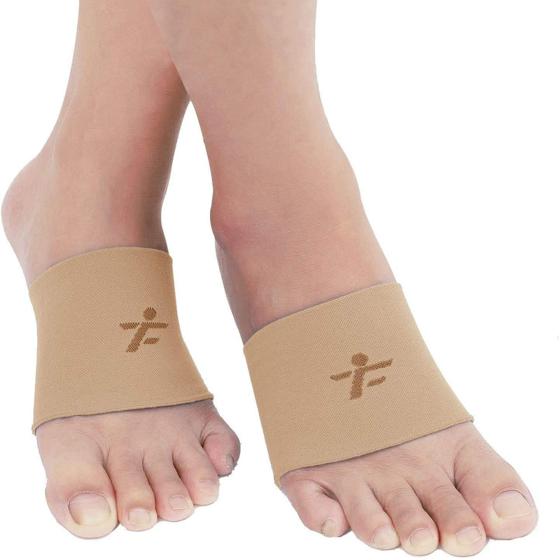 [Australia] - Compression Arch Sleeves, 1 Pair, Multiple Colors for Men Women, 20-30mmHg Plantar Fasciitis Brace for Pain Relief, Patent Seam - More Comfort Support for Foot Care, Heel Spurs, Flat Feet, Beige S Small: 8.5 - 10" Arch Circumference 