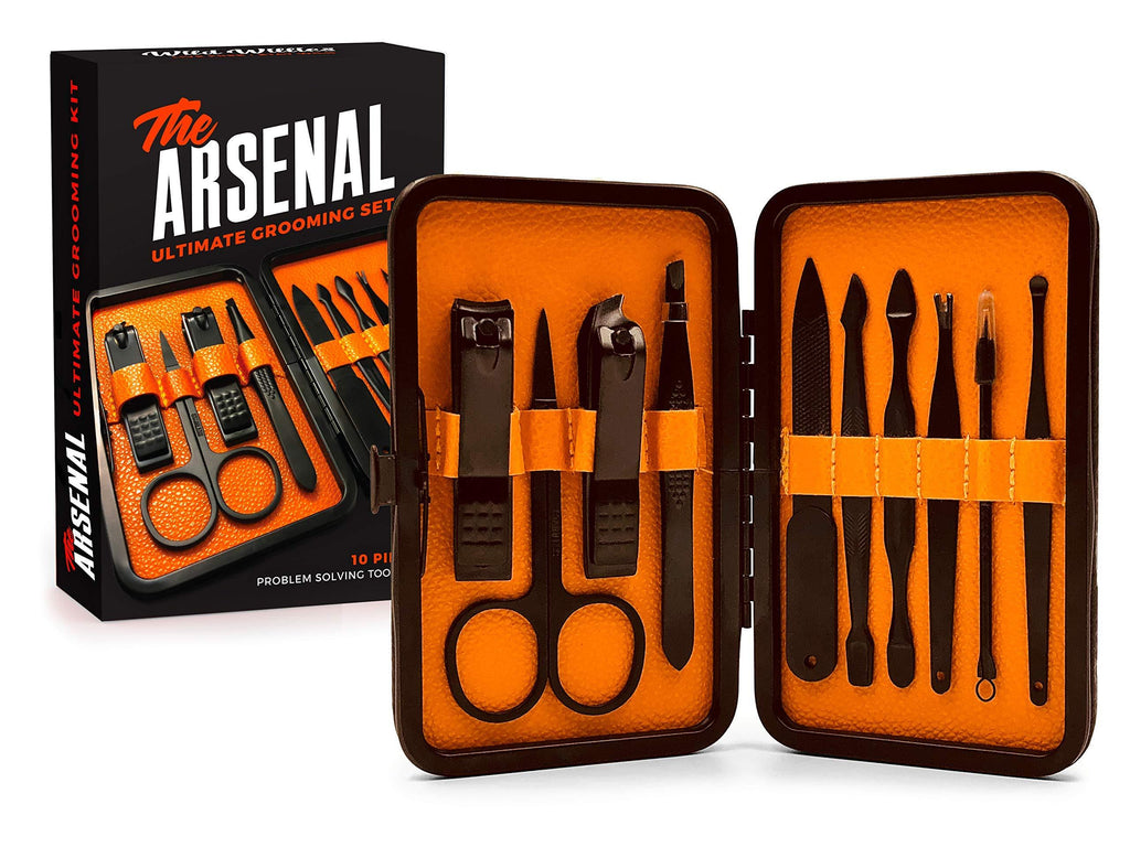 [Australia] - High End Grooming Manicure kit for Men and Women - The Arsenal 10pc Ultimate Manicure and Pedicure Set By Wild Willies 
