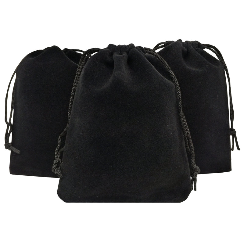 [Australia] - Ankirol 50pcs Velvet Drawstring Bags Jewelry Bags Pouches (Black, 4" X 4.7") Black 4" X 4.7" 