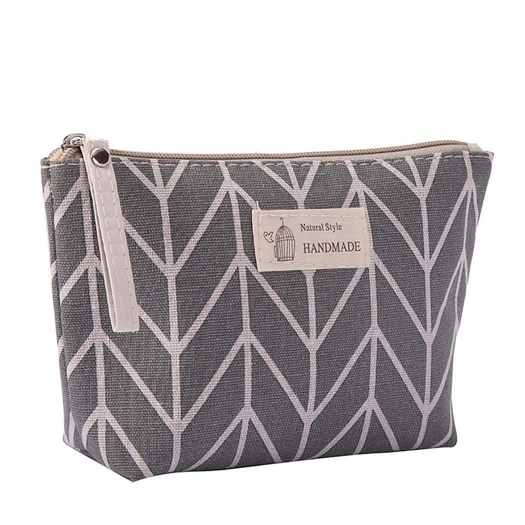 [Australia] - Shuiniba Portable Large Capacity Print Cosmetic Bag Travel Makeup Bag Toiletry Bags 8.3 x 5.1inch - Grey 