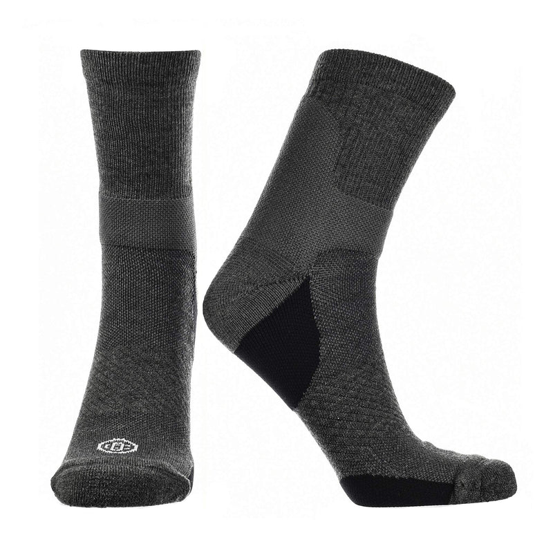 [Australia] - Doctor's Choice Compression Low Calf Crew Socks, Plantar Fasciitis, Achilles Tendonitis & Arch Support For Men & Women, 1 Pair, Charcoal/Large Large 