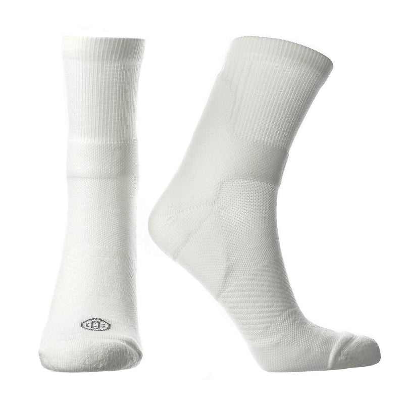 [Australia] - Doctor's Choice Compression Low Calf Crew Socks, Plantar Fasciitis, Achilles Tendonitis & Arch Support For Men & Women, 1 Pair, White/Large Large (Pack of 1) 
