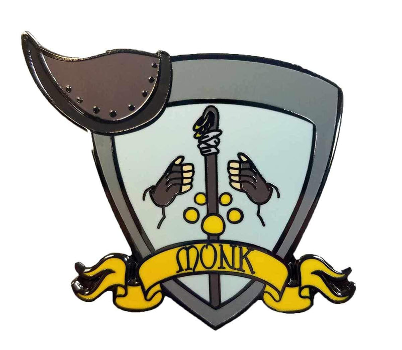 [Australia] - Dark Spark Decals Monk Class Shield - 1.5" Enamel Pin, Great for Tabletop Gamers 