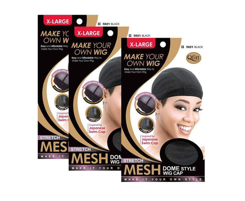 [Australia] - (3 Pack) Qfitt Mesh Dome Style Wig Cap Extra Large #5021 (3-Pack) X-Large 