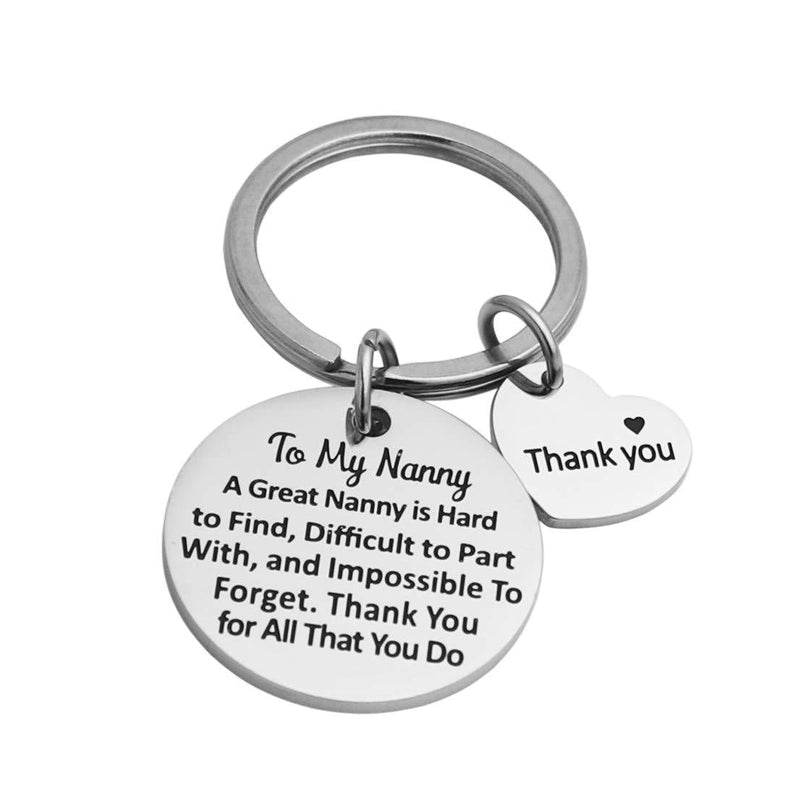 [Australia] - Ankiyabe Nanny Gift Keychain Thank You Gift for Nanny Child Care Gift Babysitter Gift Nanny Appreciation A Great Nanny is Hard to Find 