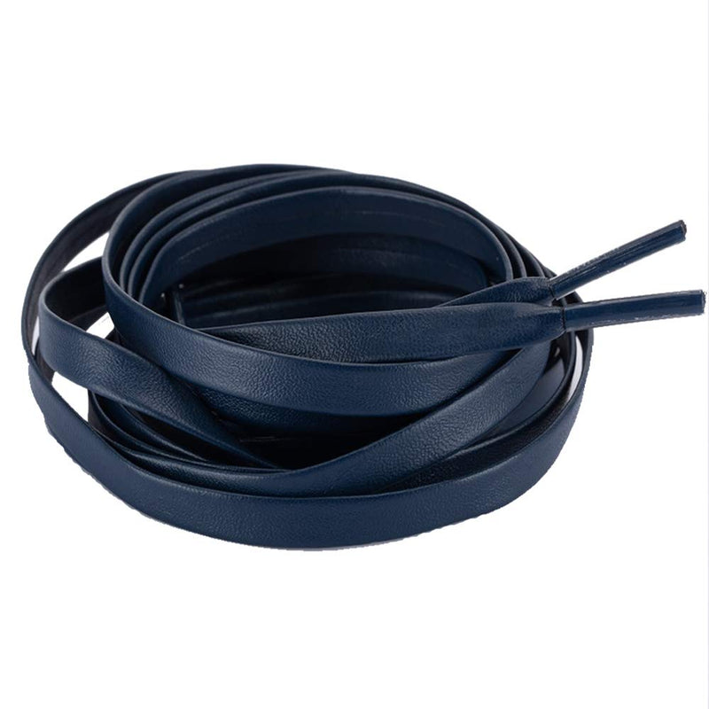 [Australia] - One Pair Flat PU Leather Laces Shoelaces for Shoes Sneaker Boot Navy Blue 71'' 