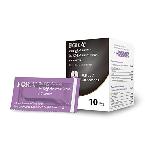 [Australia] - FORA 6 Connect 10 Blood Ketone Test Strips, Precision Ketone Measurement to Monitor Your Ketogenic Low Carb Diet and Nutritional Ketosis 