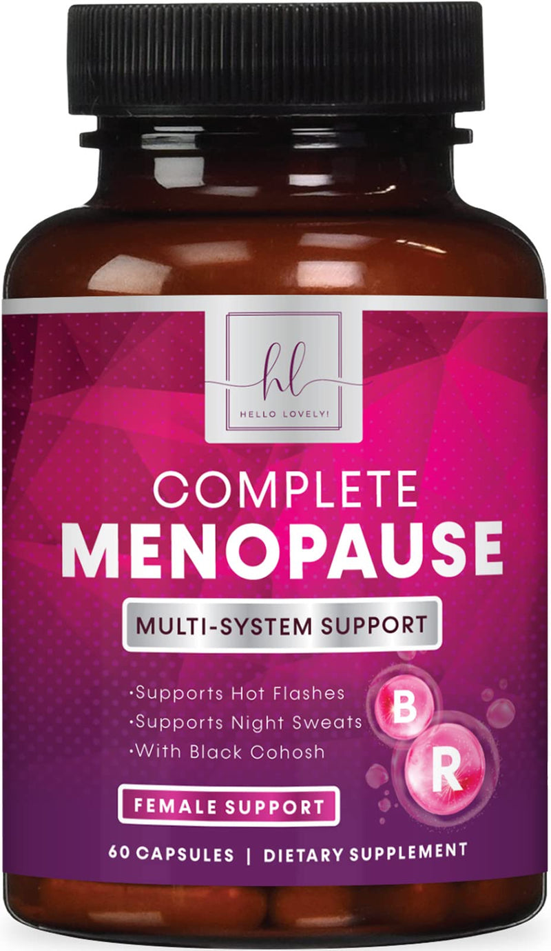 [Australia] - Menopause Supplements Extra Strength Hot Flash Support 1256 mg - Menopause Support for Women - Made in USA - Natural Black Cohosh, Dong Quai and Soy Isoflavones - 60 Capsules 60 Count (Pack of 1) 