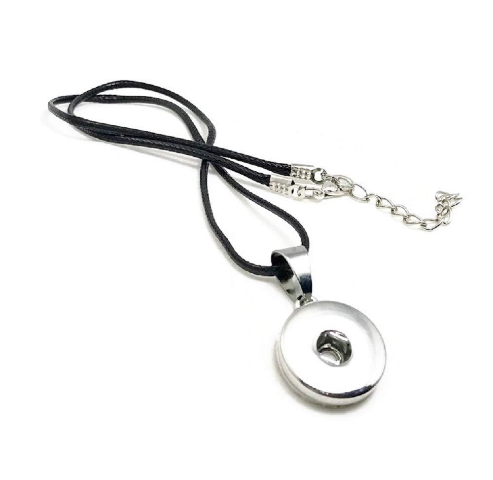 [Australia] - Pizazz Studios 18mm 20mm Snap Charm Leather Cord Necklace 