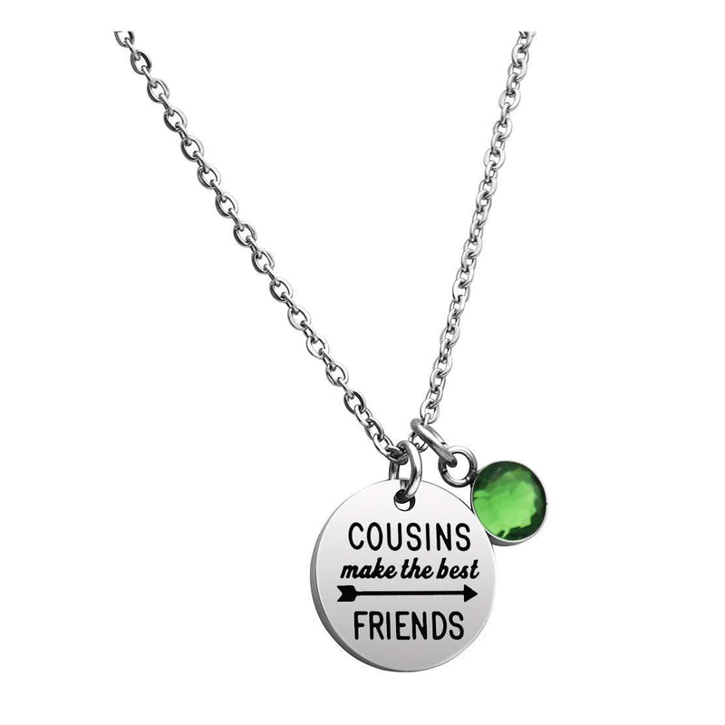 [Australia] - Meibai Cousins Make The Best Friends Pendant Necklace with Birthstone Cousins Necklace Best Friends Necklace Family Reunion Gift August 
